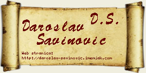 Daroslav Savinović vizit kartica